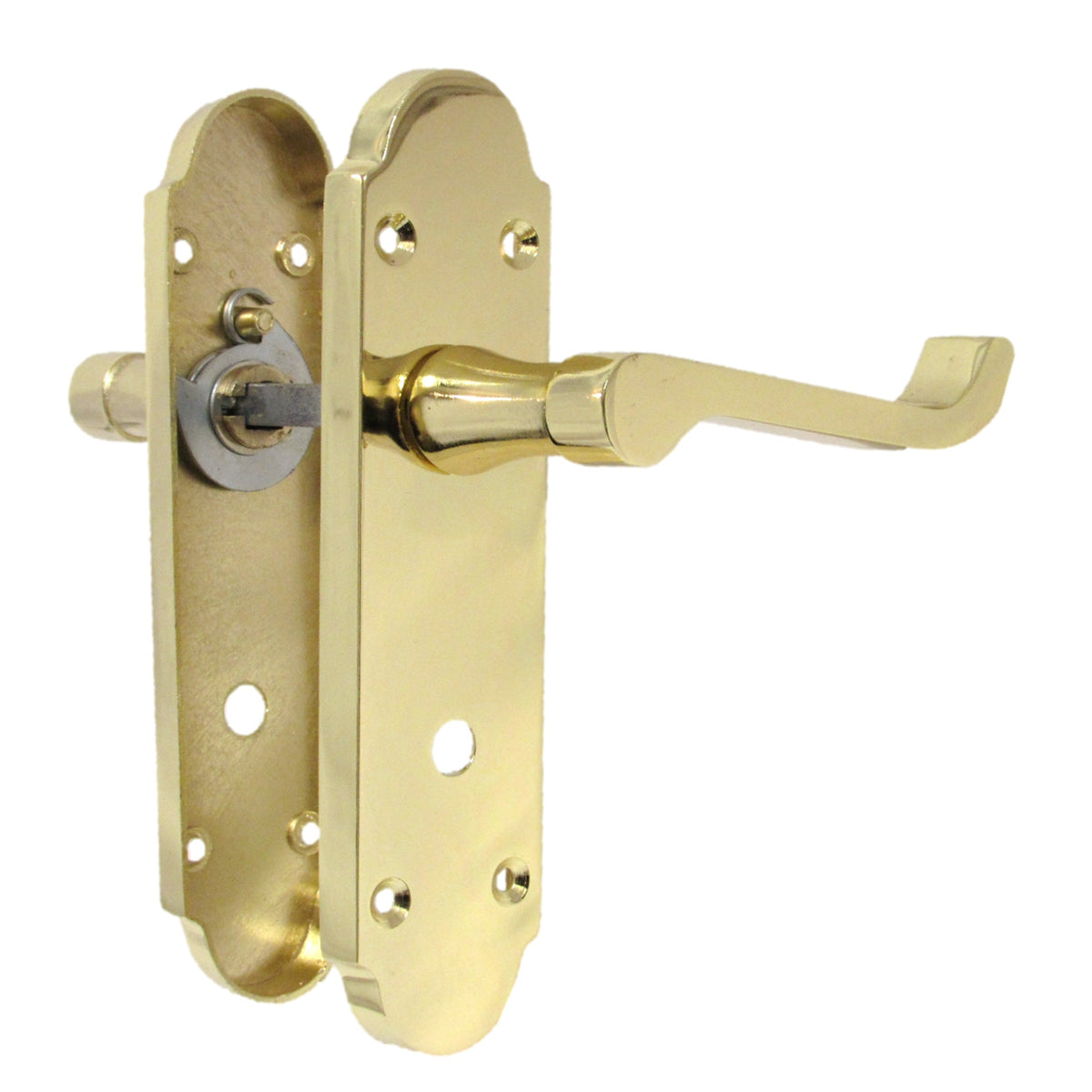 Marketplace JPG companion for Epsom Door Handle Bathroom Lock Scroll Lever - Brass Pack
