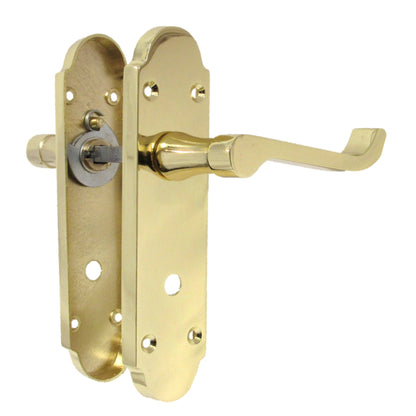 Marketplace JPG companion for Epsom Door Handle Bathroom Lock Scroll Lever - Brass Pack