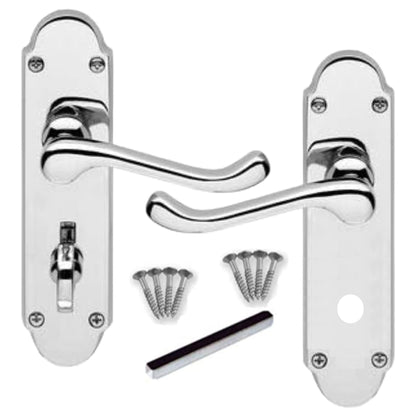 Marketplace JPG companion for Multipack Epsom Door Handle Polished Chrome Bathroom Lock Victorian Scroll 1/4/6 Pairs - 169mm X 40mm
