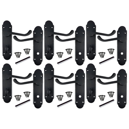 Marketplace JPG companion for Multipack Epsom Door Handle Matt Black Bathroom Lock Scroll Lever 1/4/6 Pairs