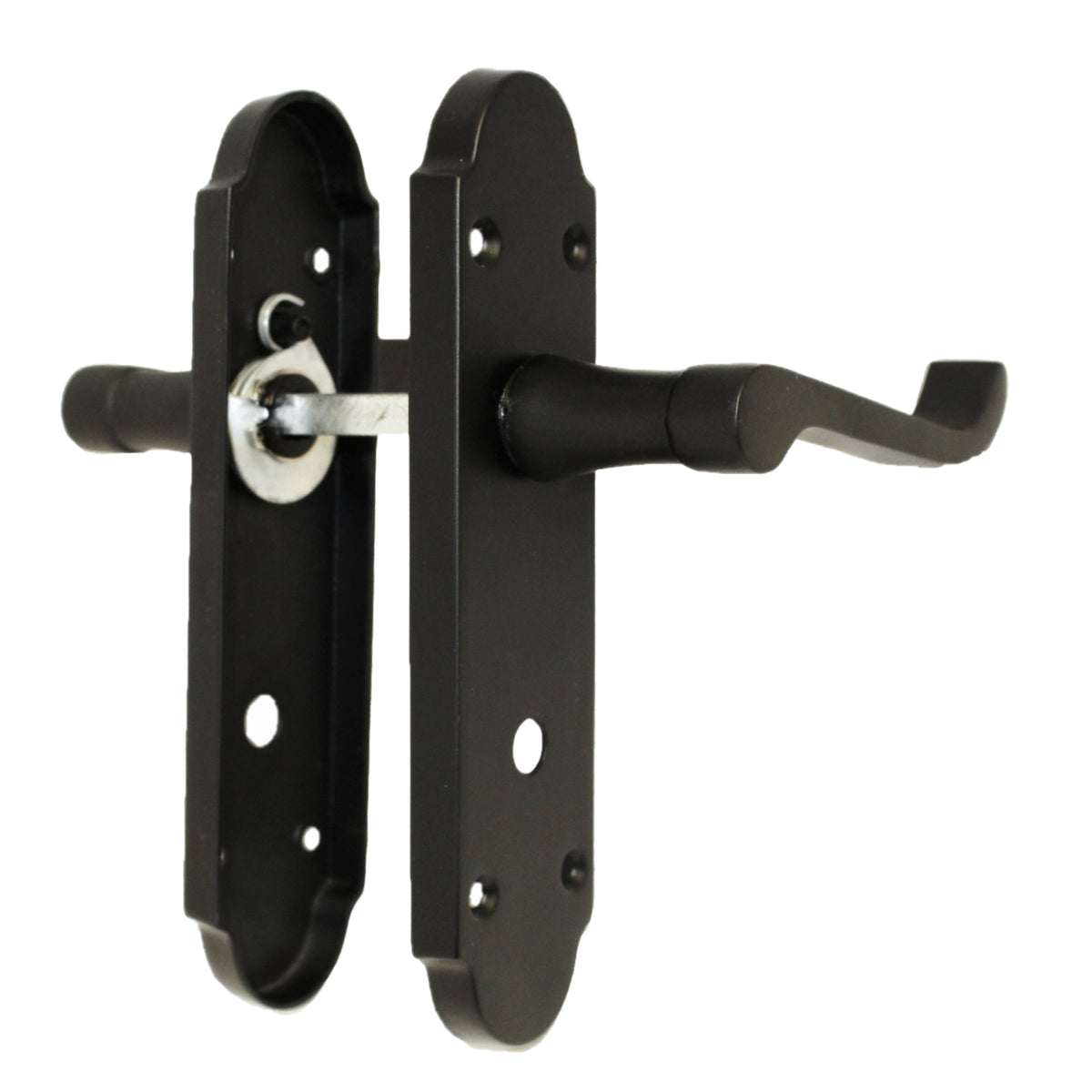 Marketplace JPG companion for Epsom Door Handle Bathroom Lock Scroll Lever - Matt Black Pack