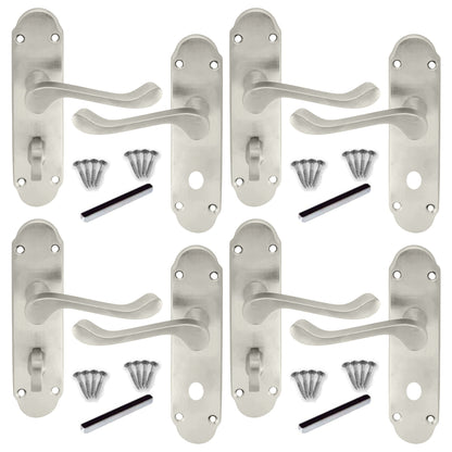 Marketplace JPG companion for Multipack Victorian Scroll Satin Finish Bathroom Lock Handle Epsom 1/4/6 Pairs - 169mm X 40mm