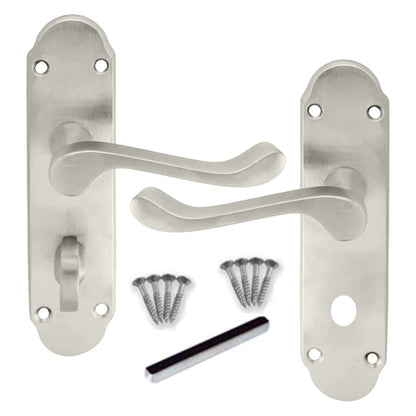 Marketplace JPG companion for Multipack Victorian Scroll Satin Finish Bathroom Lock Handle Epsom 1/4/6 Pairs - 169mm X 40mm