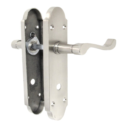 Marketplace JPG companion for Epsom Door Handles Bathroom Lock Scroll Lever - Satin Pack Hinges