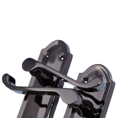 Marketplace JPG companion for Ashford Door Handle Bathroom Lock Scroll Lever - Black Nickel Bath Pack