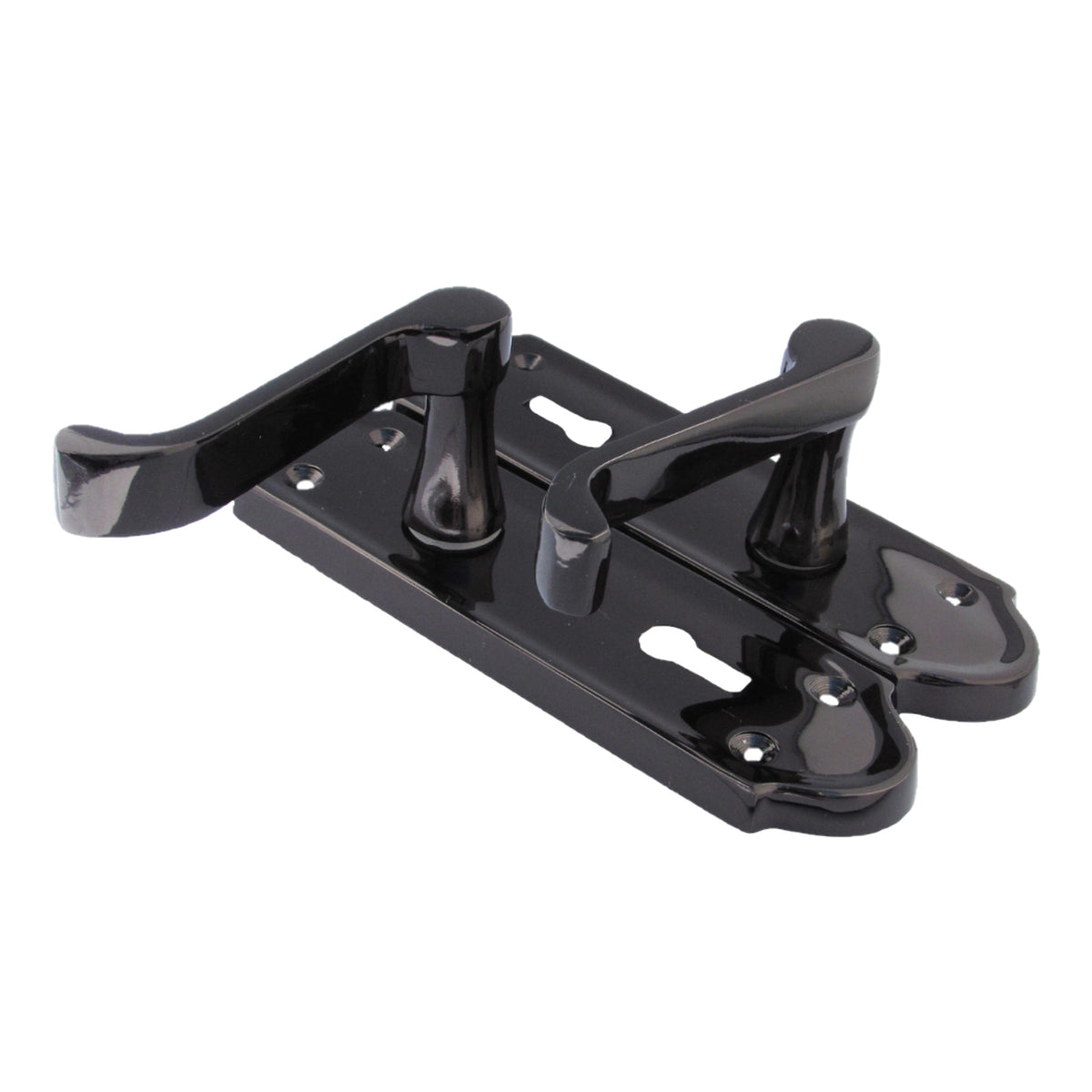 Marketplace JPG companion for Ashford Door Handle Key Lock Scroll Lever - Black Nickel Key Lock Pack