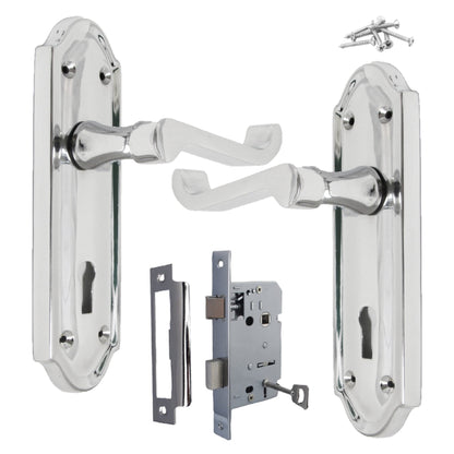 Marketplace JPG companion for Ashford Door Handle Key Lock Scroll Lever - Chrome Key Lock Pack