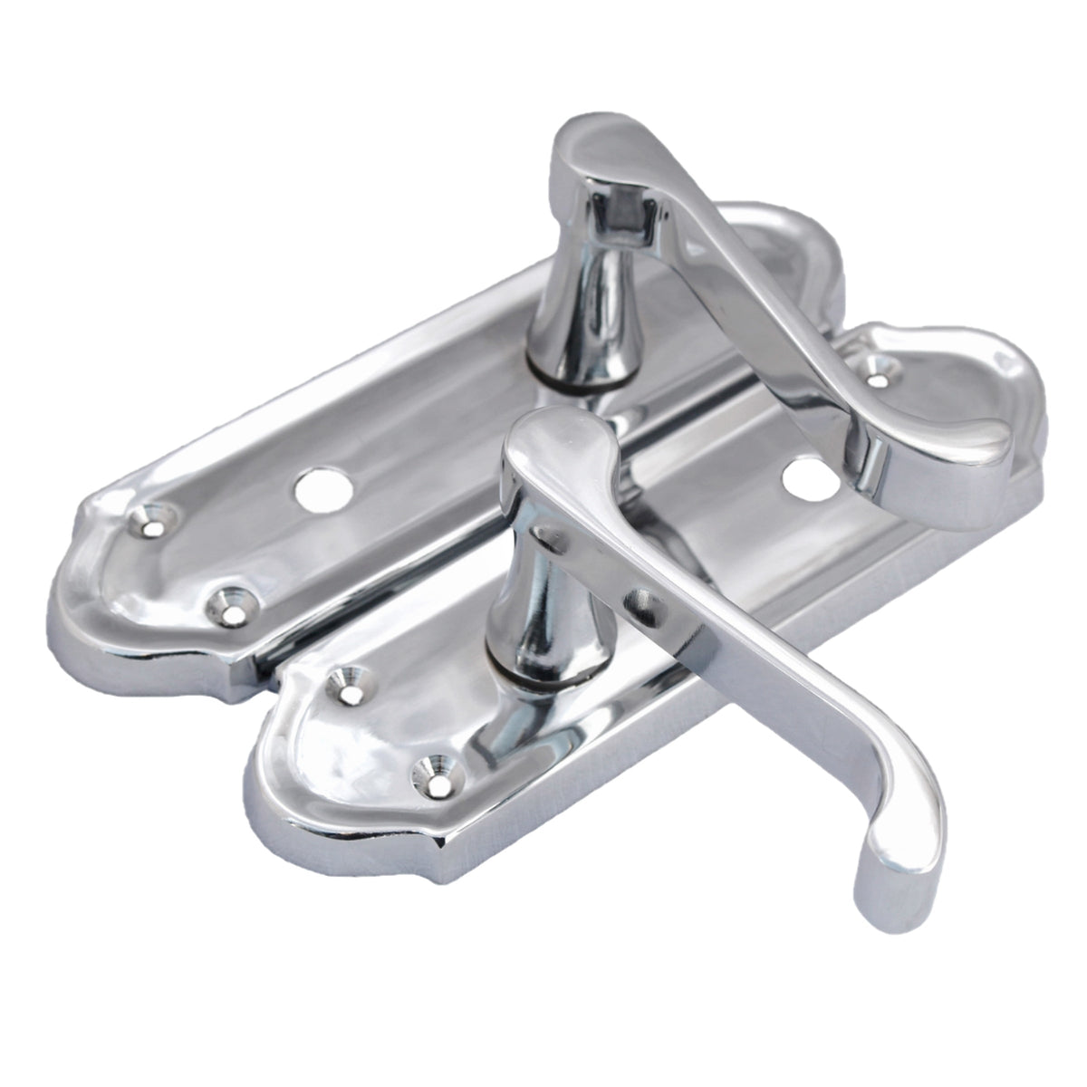 Marketplace JPG companion for Ashford Door Handle Bathroom Lock Scroll Lever - Chrome Bath Pack Hinges - 47mm