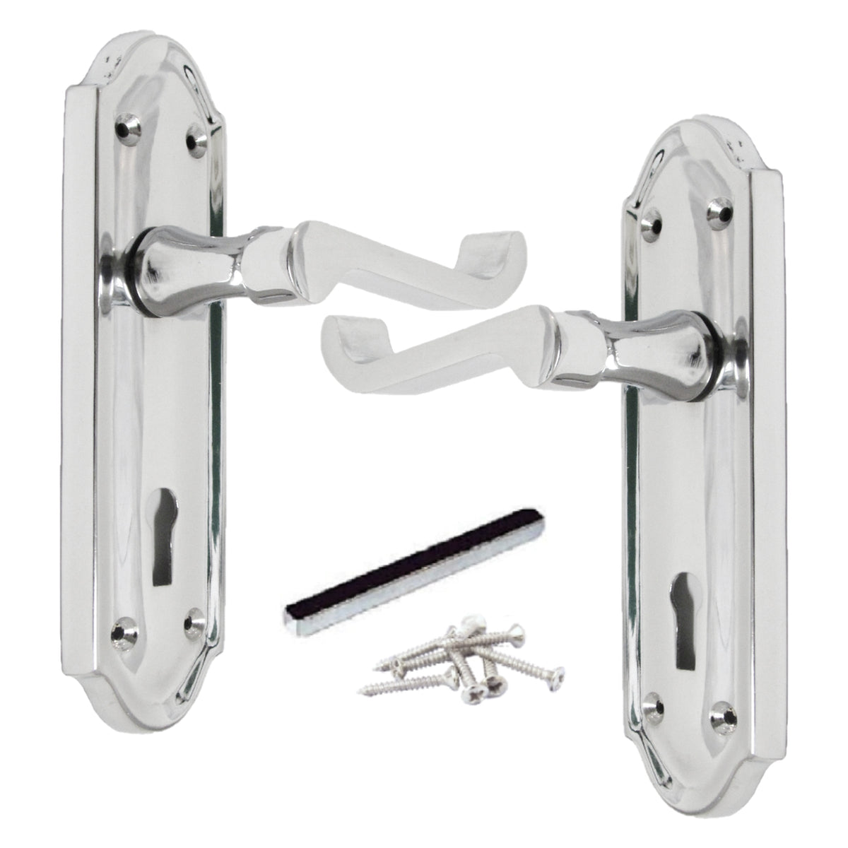 Marketplace JPG companion for Ashford Door Handle Key Lock Scroll Lever - Chrome - 168mm X 47mm