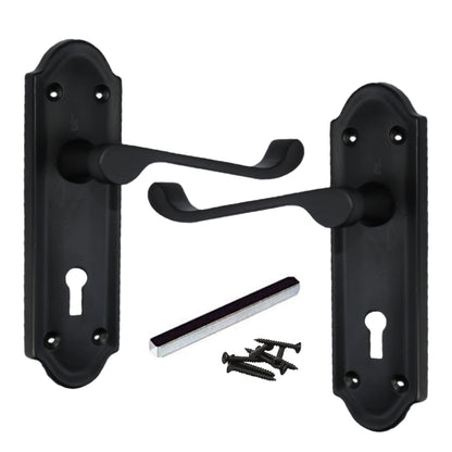 Marketplace JPG companion for Ashford Door Handle Key Lock Scroll Lever - Matt Black - 168mm X 47mm