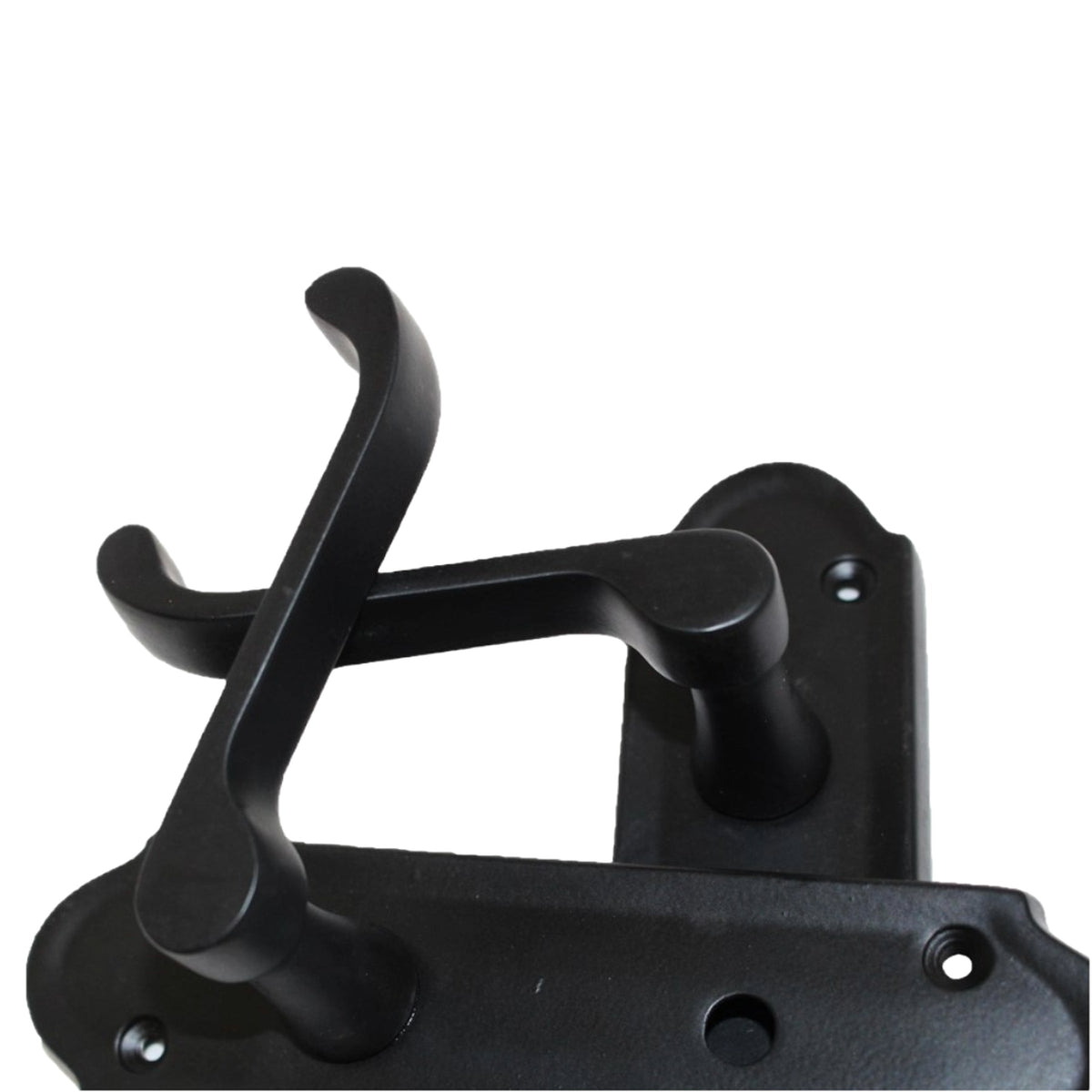 Marketplace JPG companion for Ashford Door Handle Bathroom Lock Scroll Lever - Matt Black Bath Pack