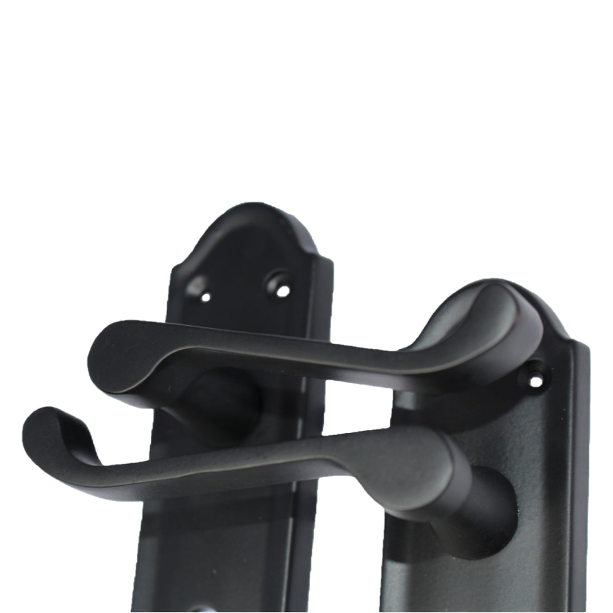 Marketplace JPG companion for Ashford Door Handle Key Lock Scroll Lever - Matt Black Key Lock Hinge Pack