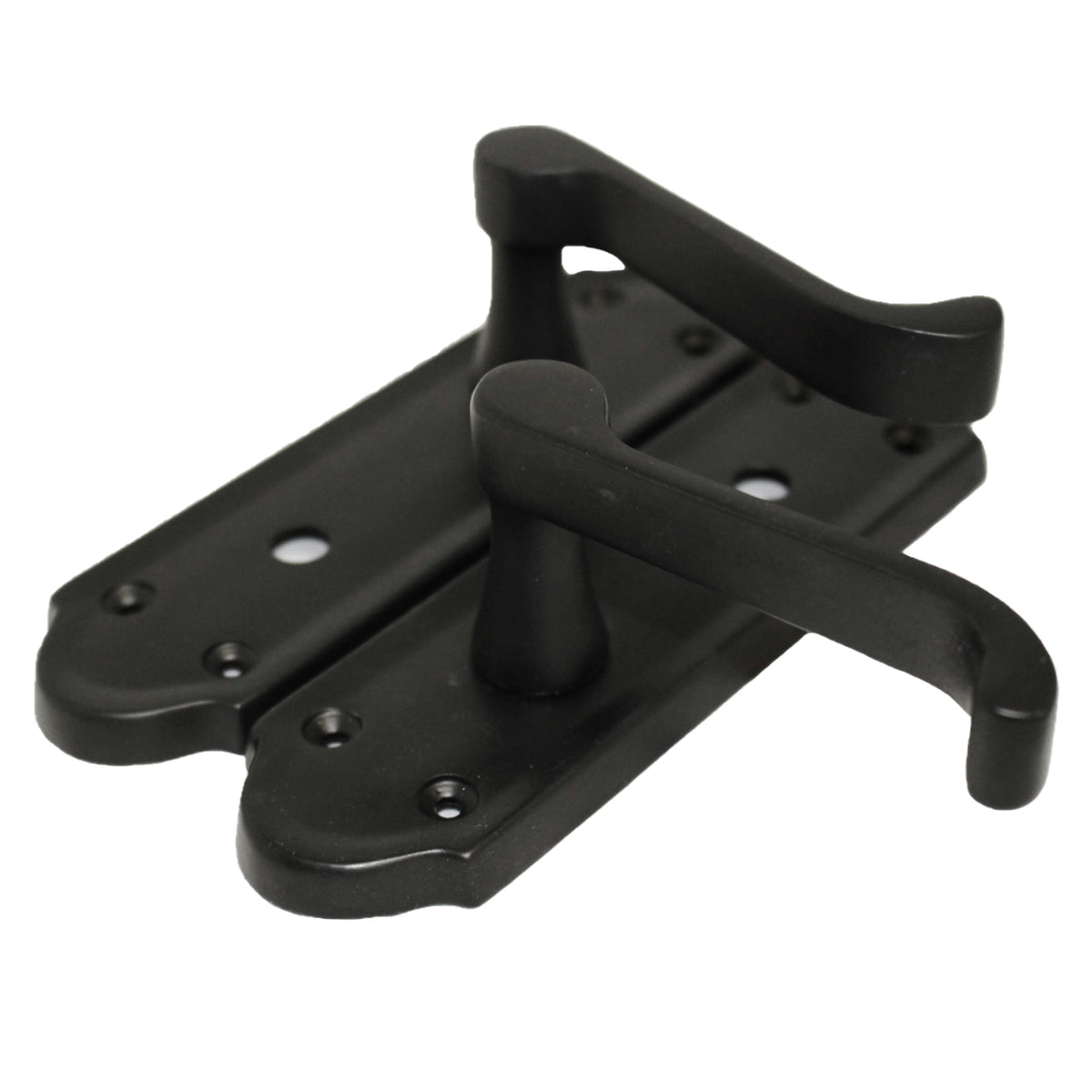 Marketplace JPG companion for Ashford Door Handle Bathroom Lock Scroll Lever - Matt Black Chrome Bath Pack Hinges