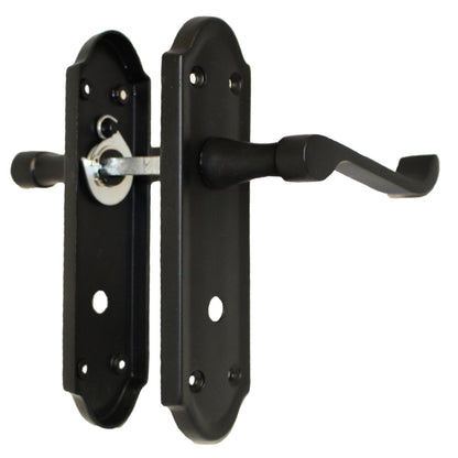 Marketplace JPG companion for Ashford Door Handle Bathroom Lock Scroll Lever - Matt Black - 168mm X 47mm