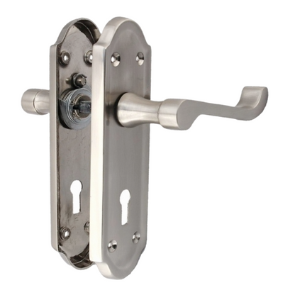 Ashford Door Handle Key Lock Scroll Lever - Satin Key Lock Pack