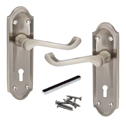 Marketplace JPG companion for Ashford Door Handle Key Lock Scroll Lever - Satin - 168mm X 47mm