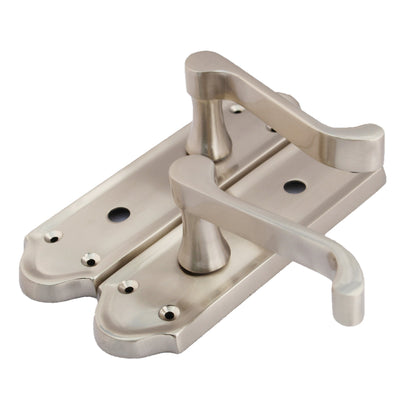 Marketplace JPG companion for Ashford Door Handle Bathroom Lock Scroll Lever - Satin - 168mm X 47mm