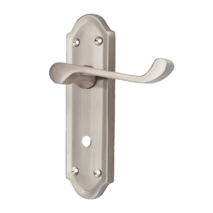 Marketplace JPG companion for Ashford Door Handle Bathroom Lock Scroll Lever - Satin Bath Pack Hinges