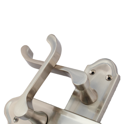 Ashford Door Handle Bathroom Lock Scroll Lever - Satin Bath Pack Hinges