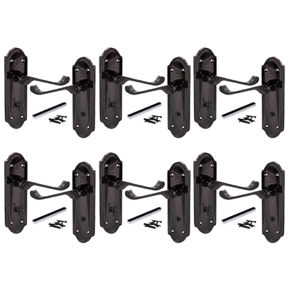 Poignées de porte Ashford pour salle de bain, lot de 1, 4 ou 6 paires, nickel noir