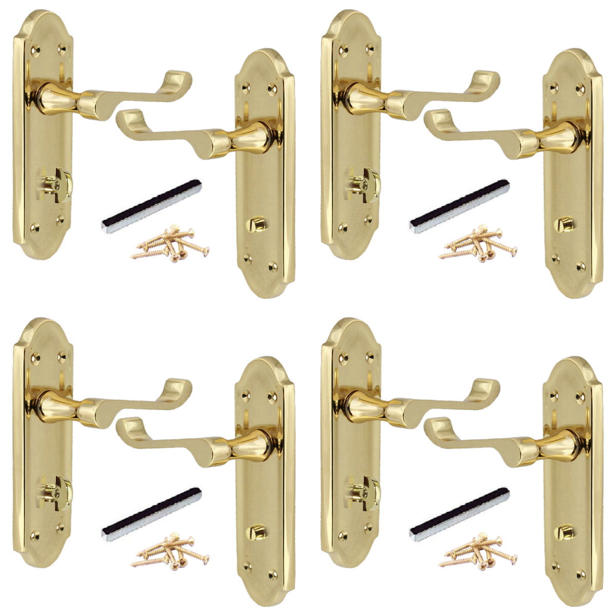 Marketplace JPG companion for Multipack Door Handles Ashford Bath Victorian Bathroom Handles Brass 1/4/6 Pairs
