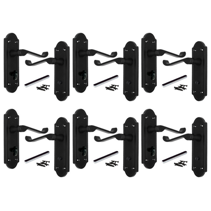 Poignées de porte Ashford pour salle de bain, lot de 1, 4 ou 6 paires, noir mat