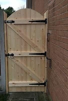 Garden Side Gate Fixing Kit 3x T Hinges Ring Latch Brenton Bolt Set BLACK