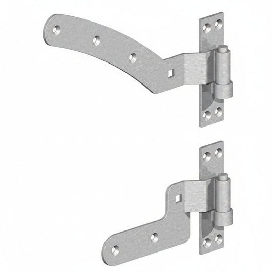 Galvanised 12″ Curved Rail Gate Hinge Kit – Left or Right Hand