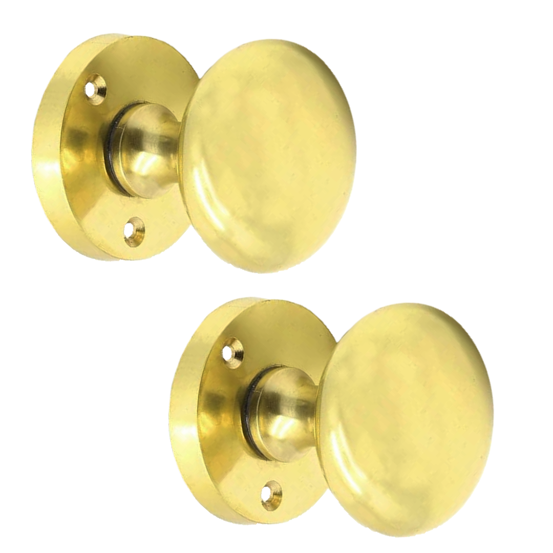 Door Knobs Round Victorian Mortice Knob Sprung - Brass Thumbturn Lock Pack 56mm