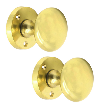 Door Knobs Round Victorian Mortice Knob Sprung - Brass Thumbturn Lock Pack 56mm