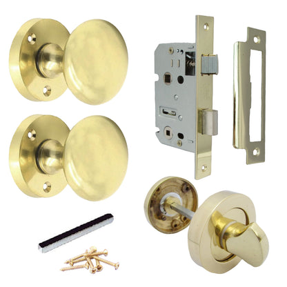 Marketplace JPG companion for Door Knobs Round Victorian Mortice Knob Sprung - Brass Thumb Turn Lock Pack 56mm