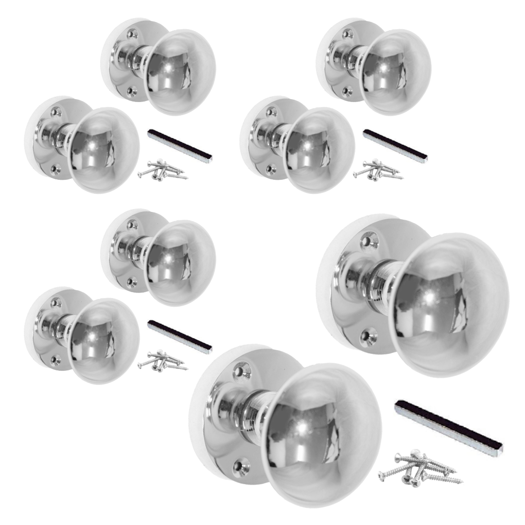 Lot de 1/4/6 paires de boutons de porte à mortaise style victorien chromés