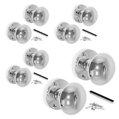 Lot de 1/4/6 paires de boutons de porte à mortaise style victorien chromés