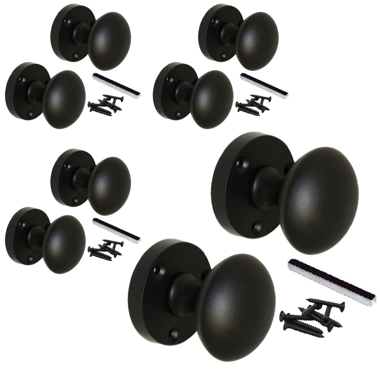 Marketplace JPG companion for Multipack Door Knobs Victorian Mortice Door Knob Matt Black 1/4/6 Pairs
