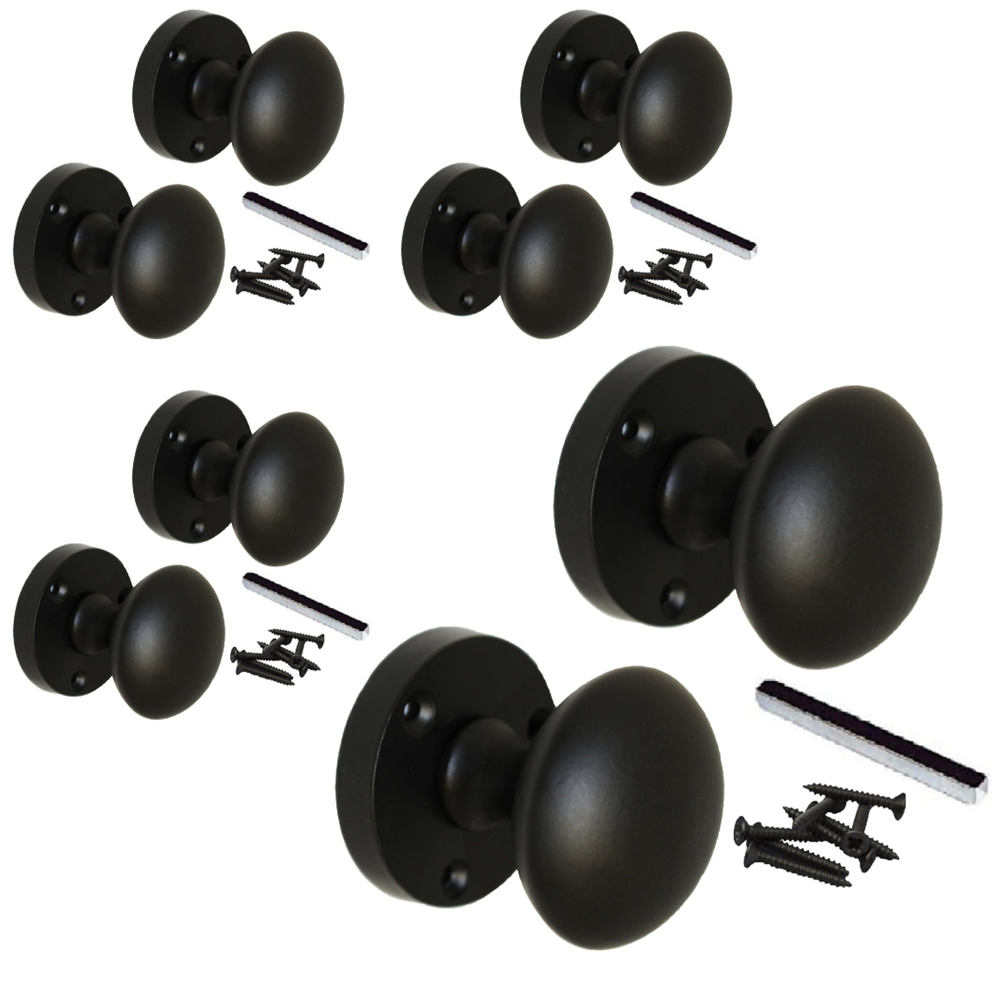 Marketplace JPG companion for Multipack Door Knobs Victorian Mortice Door Knob Matt Black 1/4/6 Pairs