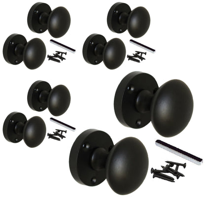 Marketplace JPG companion for Multipack Door Knobs Victorian Mortice Door Knob Matt Black 1/4/6 Pairs