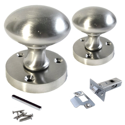 Marketplace JPG companion for Door Knobs Round Victorian Mortice Knob Sprung - Satin Latch Pack 56mm