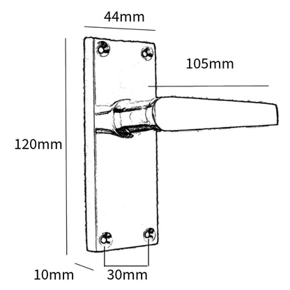 Marketplace JPG companion for Door Handles Victorian Straight Lever Latch - Chrome 120 X 40mm - 113mm X 42mm