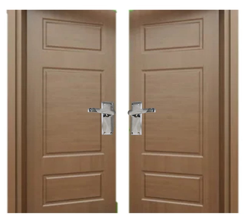 Door Handles Victorian Straight Lever Chrome Hinges & Latch Pack Set 120 x 42mm