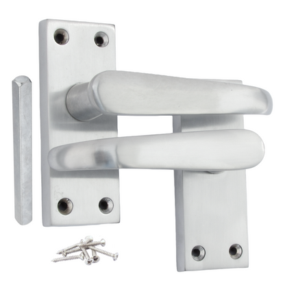 Door Handles Victorian Straight Lever Latch - Satin Chrome 100 x 40mm