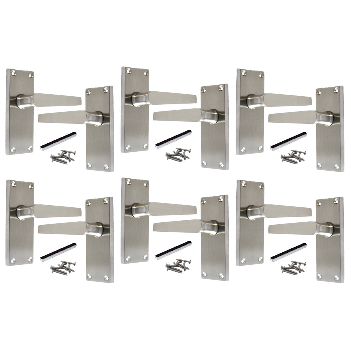 Marketplace JPG companion for Multipack Door Handles Victorian Straight Lever Latch - Satin 1/4/6 Pairs
