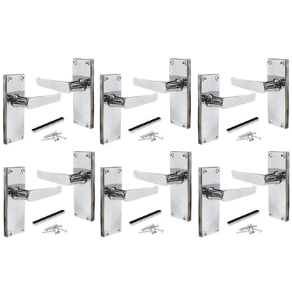 Marketplace JPG companion for Multipack Door Handles Victorian Straight Lever Latch - Chrome 1/4/6 Pairs - 113mm X 42mm