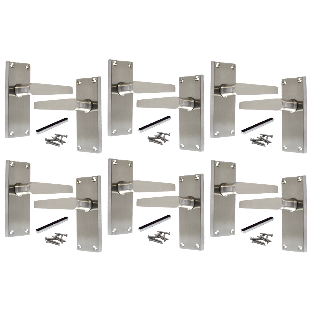MULTIPACK Door Handles Victorian Straight Lever Latch - Satin 1/4/6 Pairs