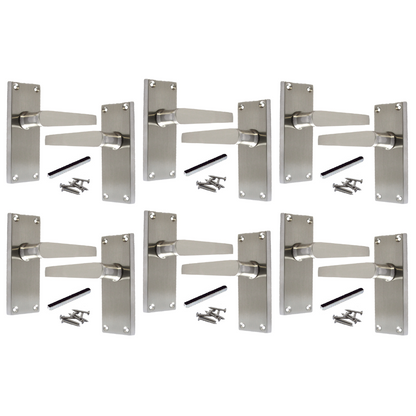 MULTIPACK Door Handles Victorian Straight Lever Latch - Satin 1/4/6 Pairs