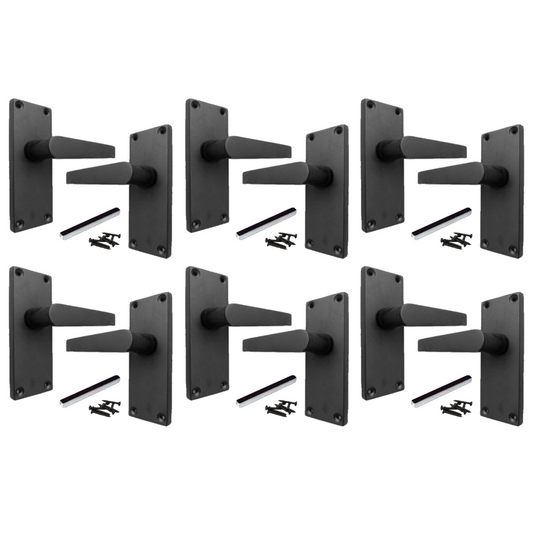 MULTIPACK Door Handles Straight Latch Handle - Matt Black 1/4/6 Pairs