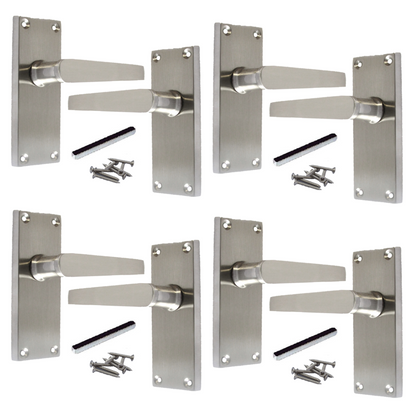 MULTIPACK Door Handles Victorian Straight Lever Latch - Satin 1/4/6 Pairs