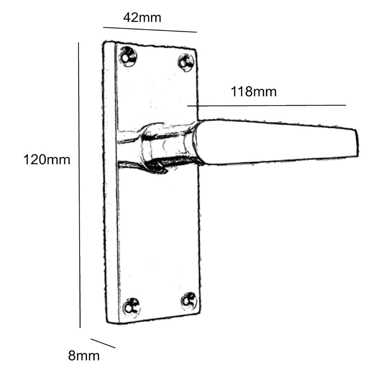 Door Handles Victorian Straight Lever Chrome Hinges & Latch Pack Set 120 x 42mm