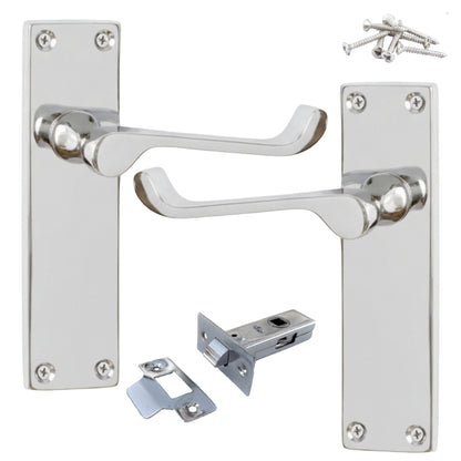 Marketplace JPG companion for Door Handles Victorian Scroll Lever Latch - Chrome Pack 150 X 40mm