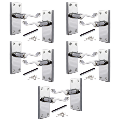 Multipack Victorian Scroll Latch Door Handle - Chrome 1-8 Pairs - 118mm
