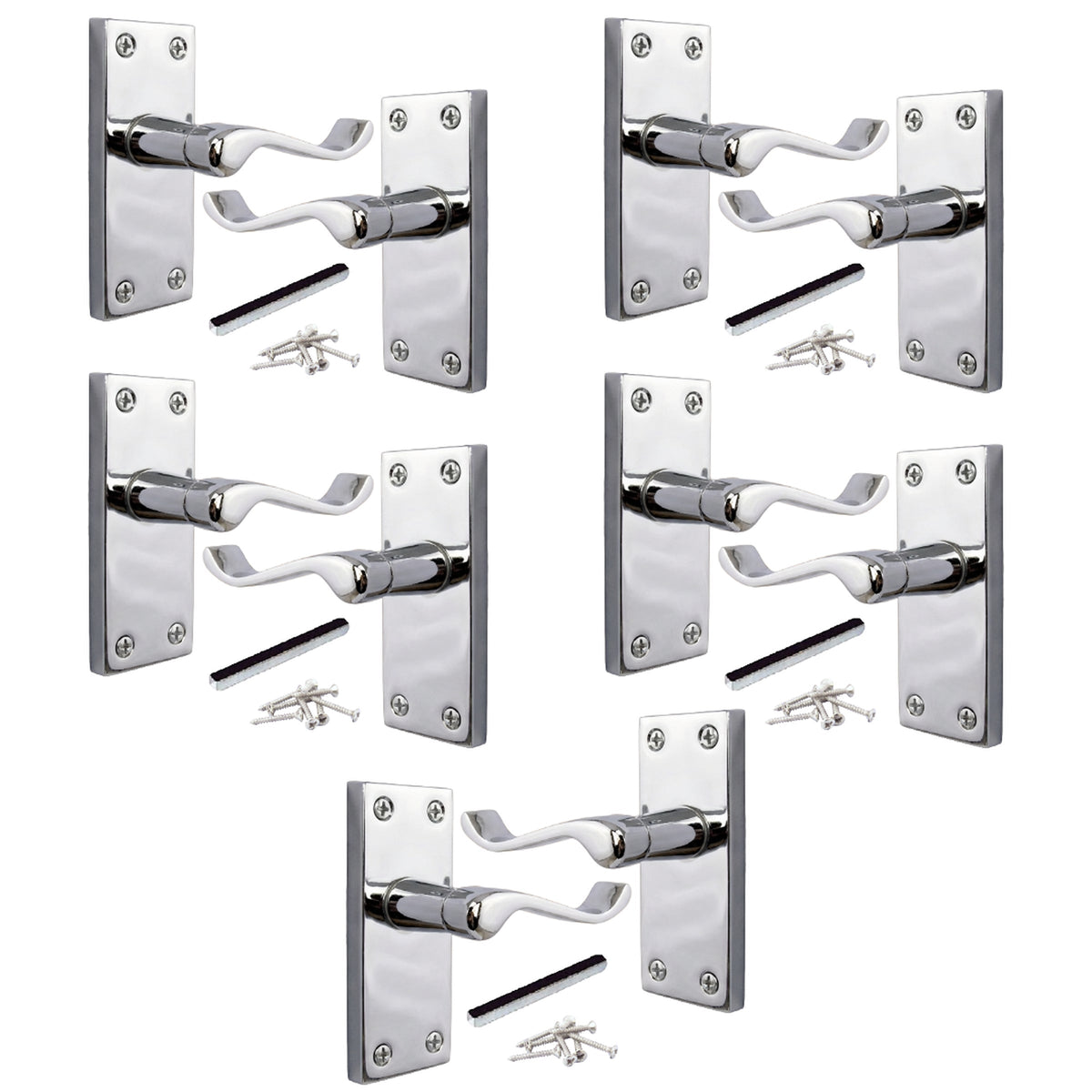 Marketplace JPG companion for Multipack Victorian Scroll Latch Door Handle - Chrome 1-8 Pairs - 118mm
